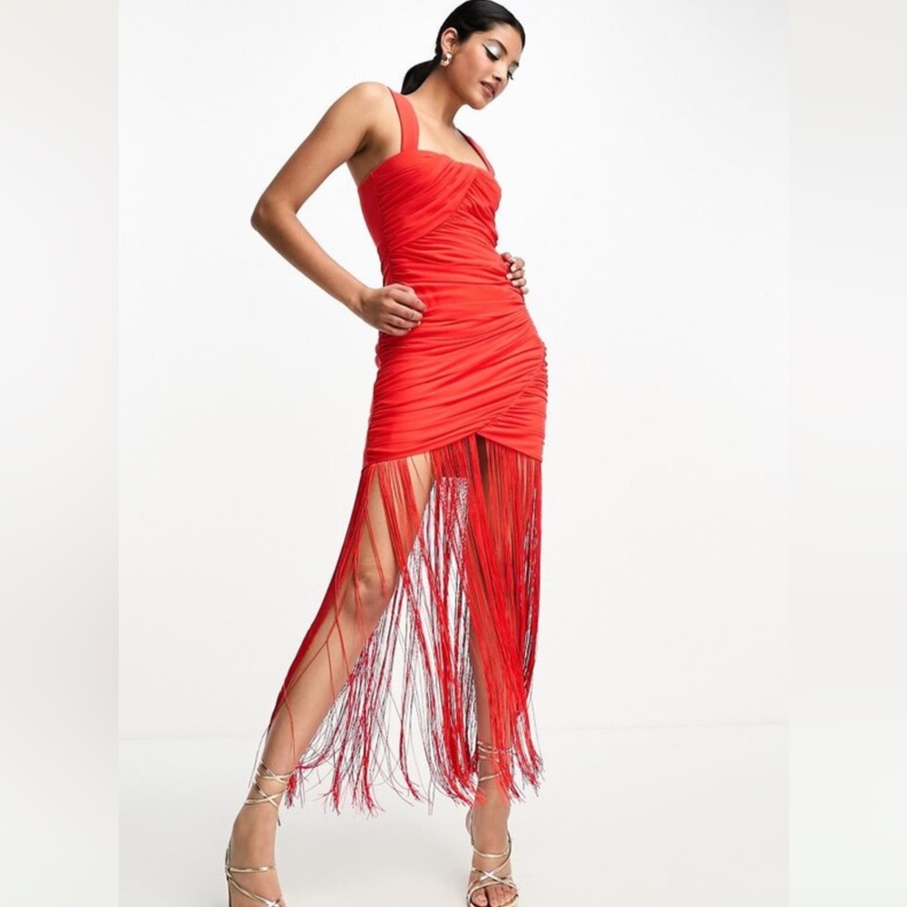 ASOS Red Fringe Dress